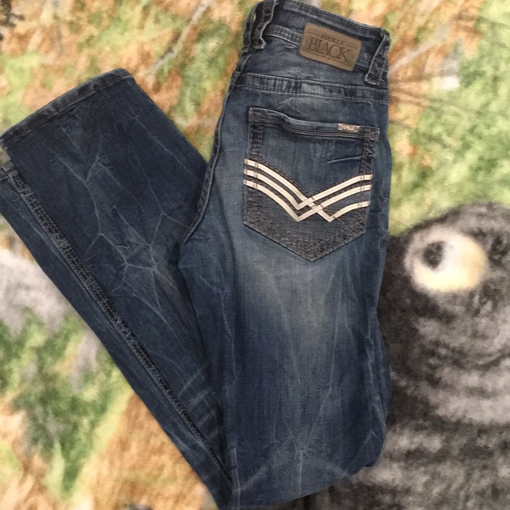 Men’s buckle black jeans